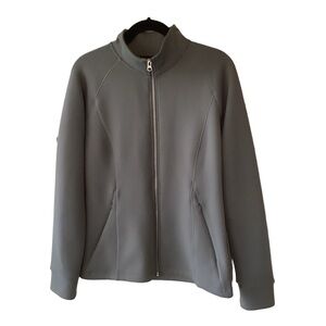 Women’s 32 Degrees Heat Full Zip Jacket Size Small Gray Zippered Pockets Soft